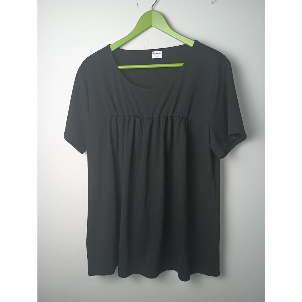 Wiholl Black Blouse T-Shirt Women's Size XL Short sleeve Base layer Casual